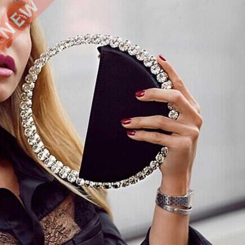 Women INS Diamond Circular Evening Bag Women Round Handle R
