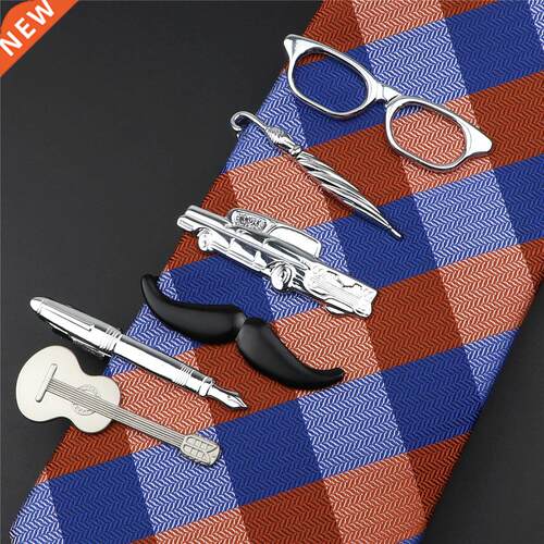 1PC Chrome Stainless Tie Clip For Men Pen Glasses Car Mousta