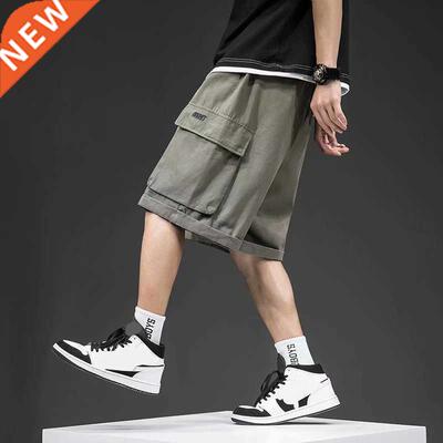Loose Men's Shorts Summer Casual Sweatpants Multi-pocket Sol