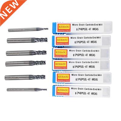 6 Pcs 1-6 Mm 4 Flutes Hrc45 Solid Tungsten Carbide End Mill