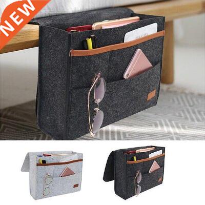 1x Felt Bedside Storage Organizer Anti-slip Bedside Bag Bed