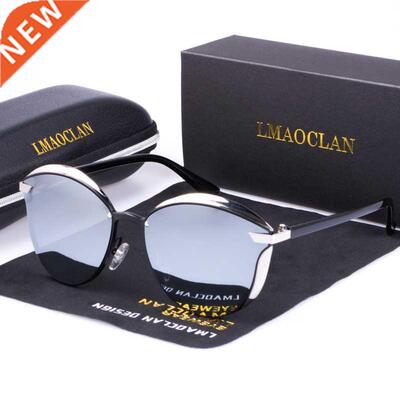 LMAOCLAN Women Polarized Sunglasses Luxury Fashion Cat Eye L