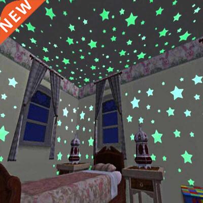 3D Star and Moon Wall Stickers Glow In the dark Energy Stora