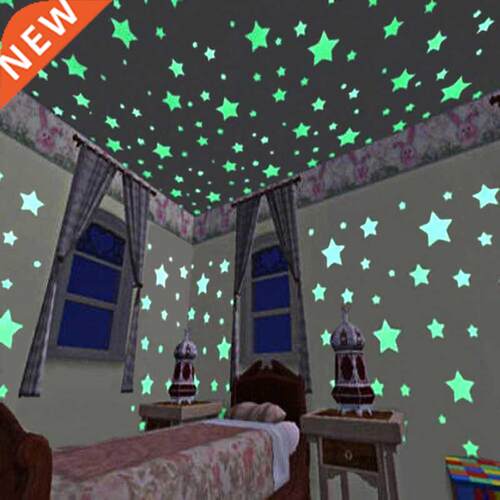 3D Star and Moon Wall Stickers Glow In the dark Energy Stora