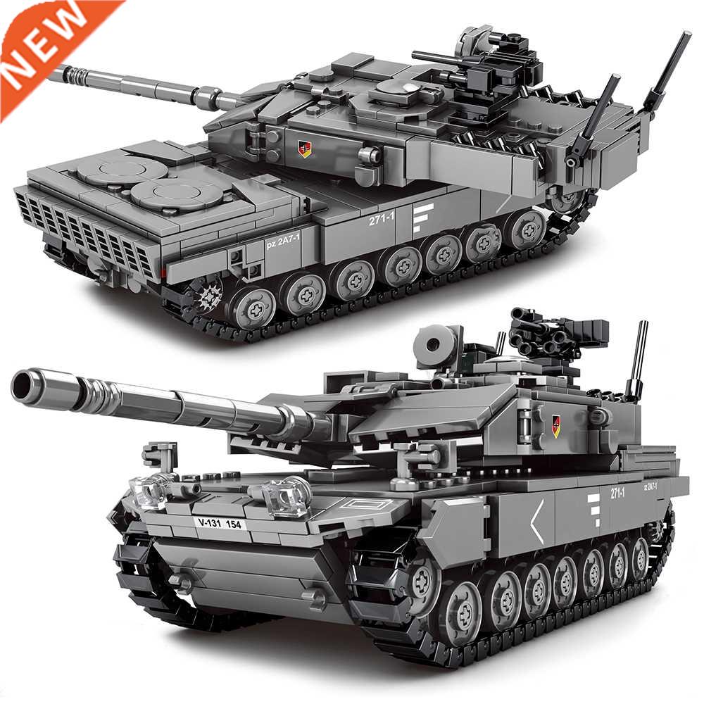 Military M1A2 T-14 Leopard 2A7+ Main Battle Tank Building Bl