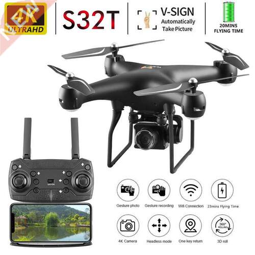 CEVENNESFE New S32T Drone WiFi FPV RC Drone 4K/1080P Wide An