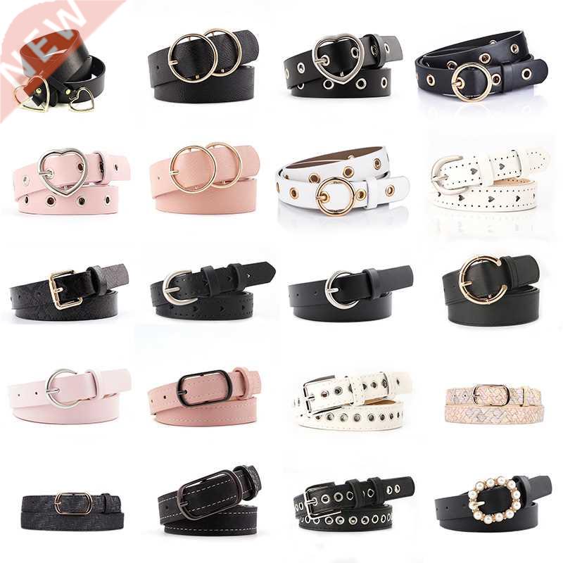 Hot Fashion Women PU Belt 66 Styles Metal Buckle Waistband D