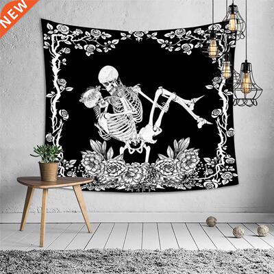 Skull Tapestry, The Kissing Lovers Tapestry Wall Hanging,