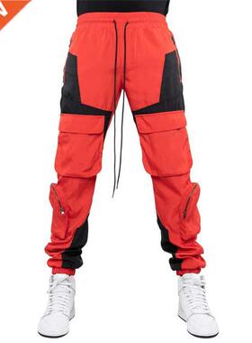 Men's new multi-pocket tooling pants trousers woven stitchin