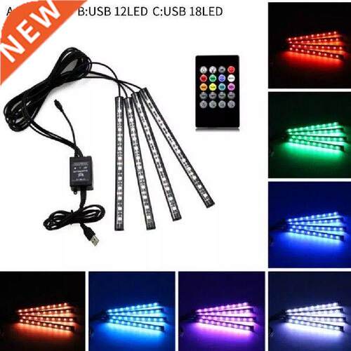 Interior Car Strip LED Lights Colorful Remote Control with
