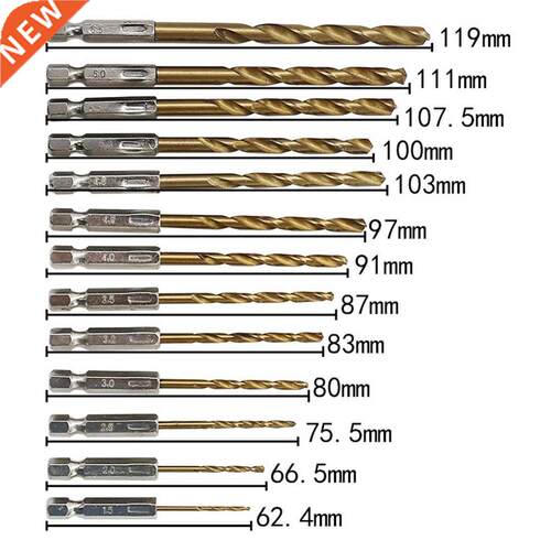 Twist Set 13pcs HSS Bit Titanium Coated With 1/4