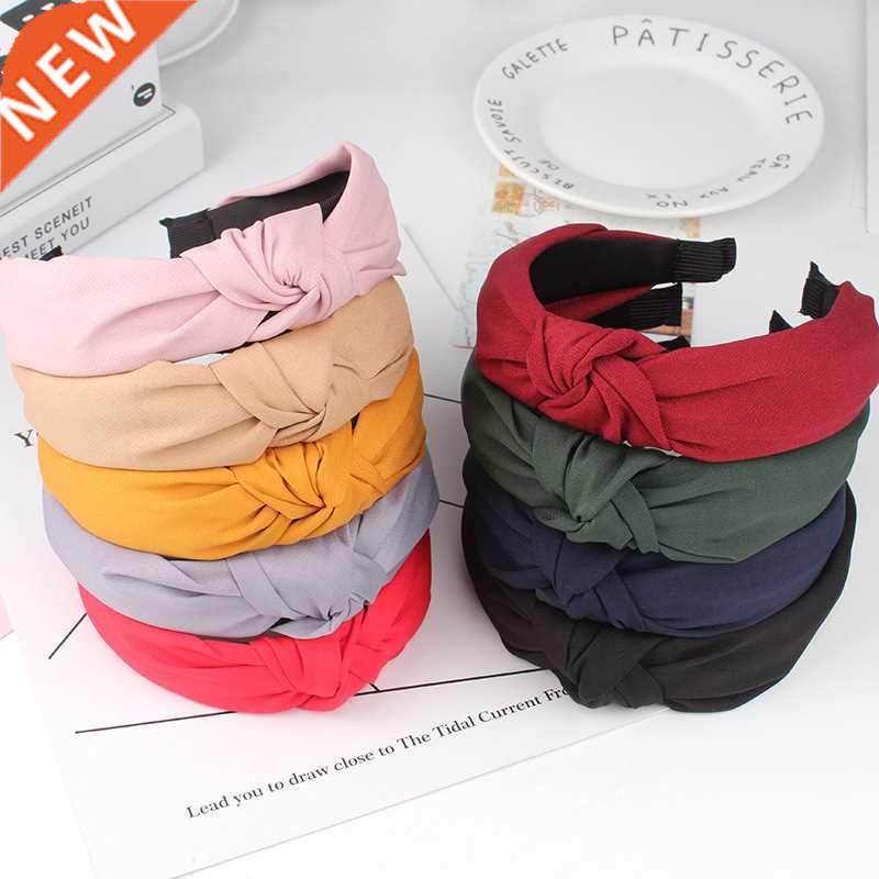 wide top knot hair bands for women headdress solid color clo