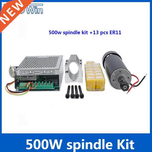 0.5kw Air Cooled Spindle ER11 Chuck Collet CNC 500W Spindle