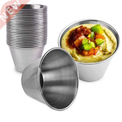 3pcs Stainless Steel Sauce Cup Condiment Ketchup Dipping