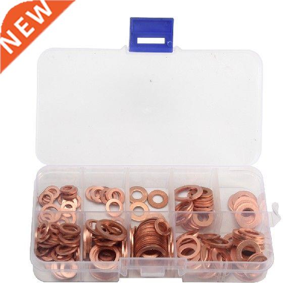 New Copper Washers Gasket Set Flat Ring Seal Assortment Kit