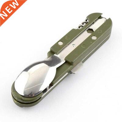 Army Green Folding Portable Stainless Steel Camping Picnic C