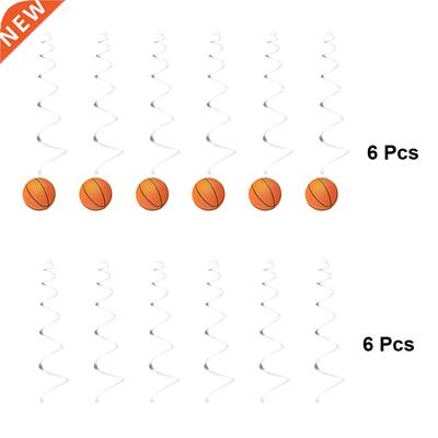 12PCS PVC Basketball Party Spiral Planets Decor Hanging