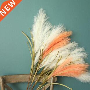 Wild Reed Brnch with Leves rtificil Plnt House Decor