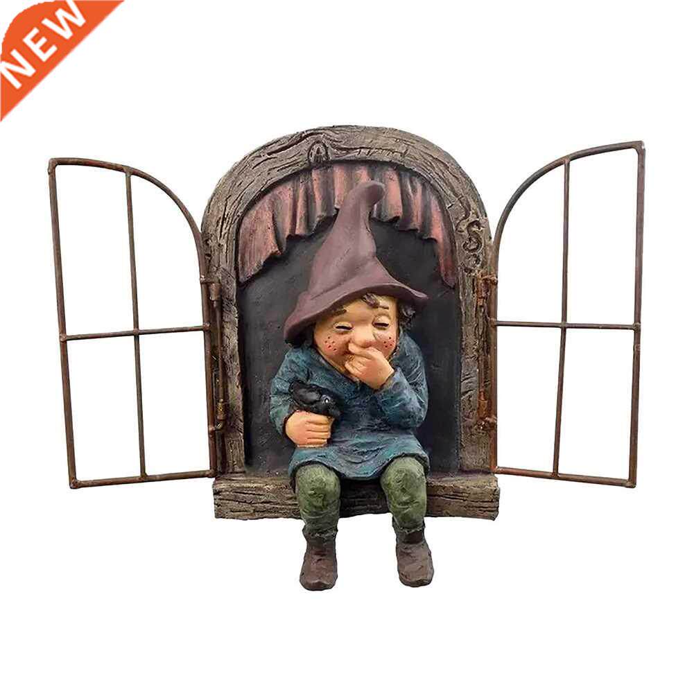 3D Dwarf Statue Garden Landscape Ornaments Resin Gnome Doll图片