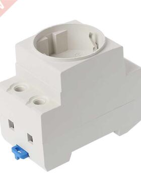 1 Pc EU Type Socket Type 35mm DIN Rail Mount AC Power Socket