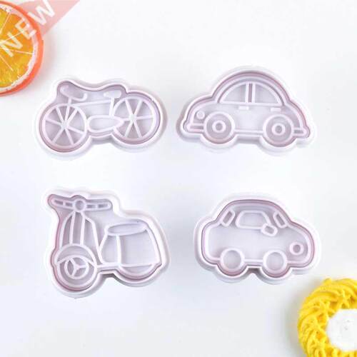 4Pcs Car Plane Motorcycle Bicycle Cookie Cutter Biscuit