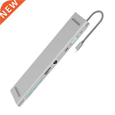10 in 1 USB Type C Hub Adapter Laptop Docking ation HDMI V