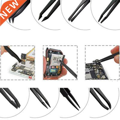 8 PCS Electronic Tweezers Set Anti-Static Anti Magnetic Carb