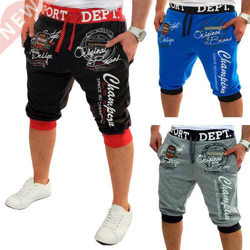 ZOGAA Summer Men Casual Shorts Boys Knit Length Letter Print