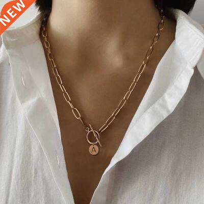Punk Women's Neck Chain Letter Initial Toggle On the Neck Pe