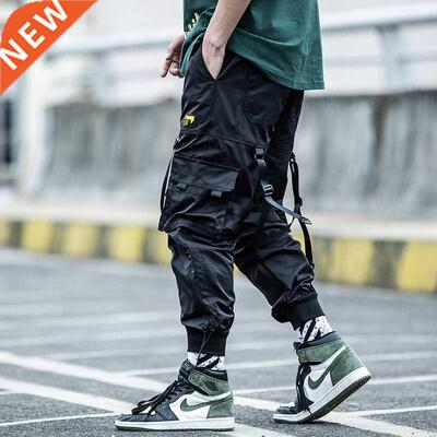 Harajuku jogger Hip hop Ribbon paratrooper Men's clothes mul