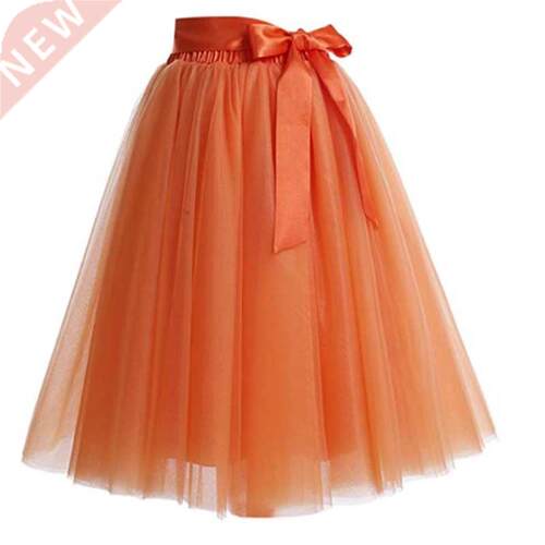 Summer Style 6 Layers Knee Length Tutu Tulle Skirt High Elas