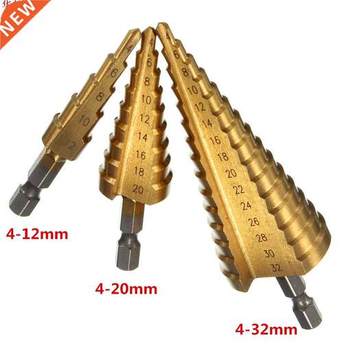 4-12 4-20 4-32mm HSS Titanium Coated Step Drill Bit Drilling