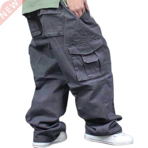 Wide Leg Hip Hop Pants Men Casual Cotton Harem Cargo Pants L