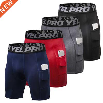 4 Packs 2022 Quick Dry Short Leggings Mens Compression Runni