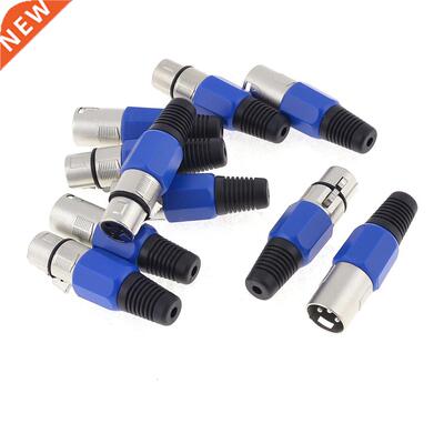 5 Par Metal Female/Male XLR 3-Pn Jack Socket Plug Connecto