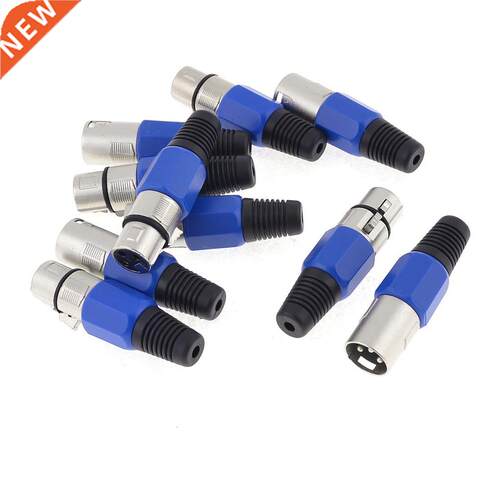 5 Par Metal Female/Male XLR 3-Pn Jack Socket Plug Connecto