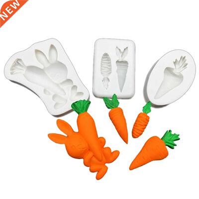 3D Rabbit Easter Bunny Carrot Fondant Silicone Mold