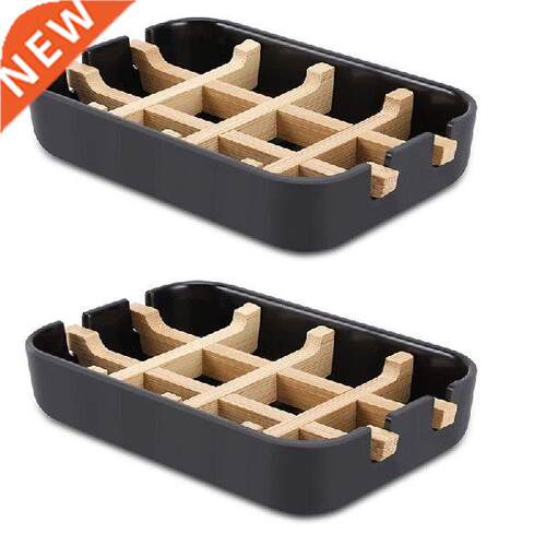 New Two Pack Wooden Soap Dishes for Bathroom Bar Soap