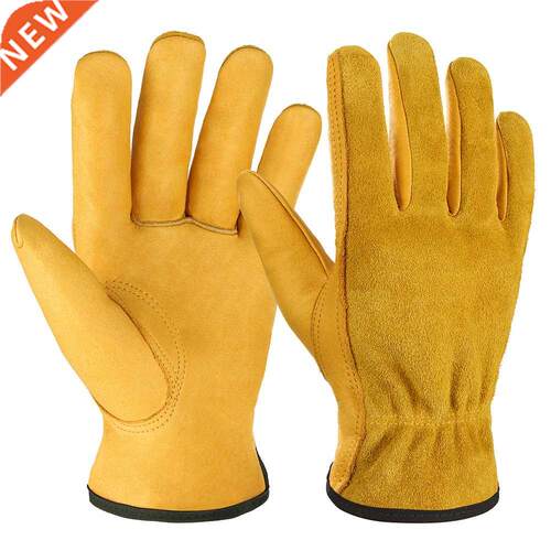 1Pair Pigskin Working Safety Gloves Soft Welding Cowhide Lea