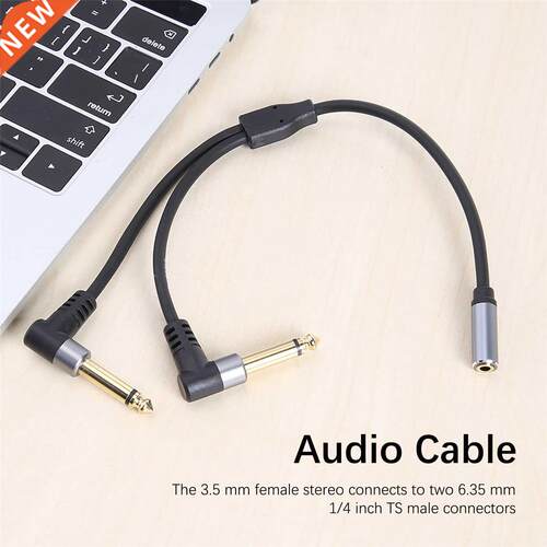 Audio Adapter Plug Female 3.5mm To 2 Mono Male 6.25mm Metal