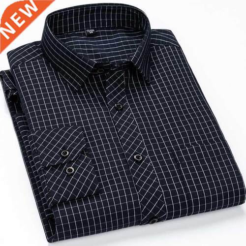Men's Classic Standard-fit Plaid/striped Social Office Dress