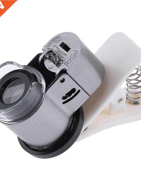 65X Zoom Clipon Microscope LED Jewelry Loupe + UV Light Magn