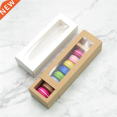 10Pcs Cookie Boxes Dust-proof Visible Paper Clear Window Bak