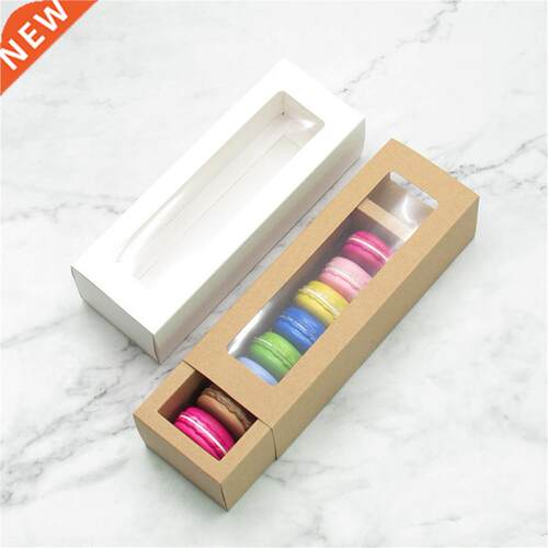 10Pcs Cookie Boxes Dust-proof Visible Paper Clear Window Bak