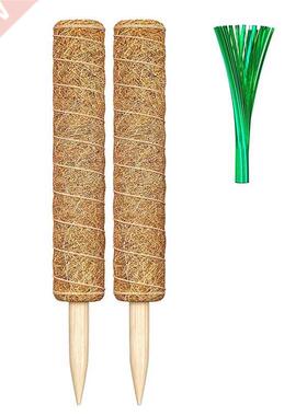 2 Moss Poles with 100 Reusale Twist Ties-Suitale for Indoo