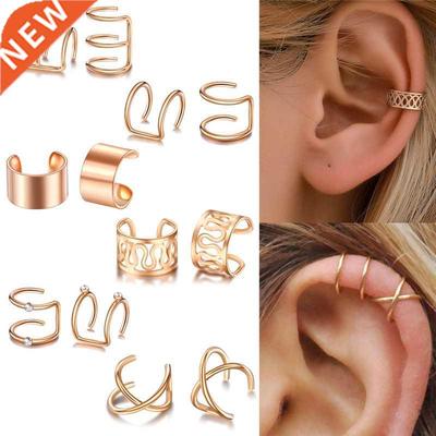Ear Cuff Gold Leaves Non-Piercing Ear Clips Fake Cartilage E