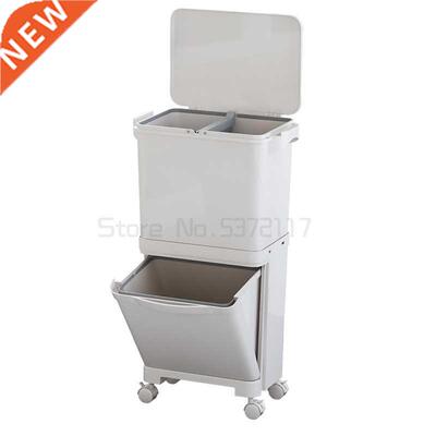 Double-decker kitchen with lid, large trash can, living