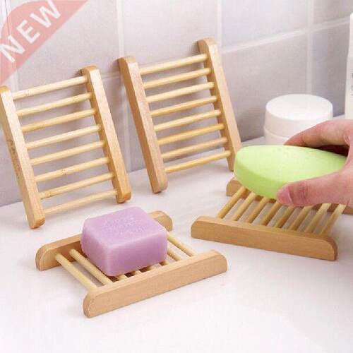 10PCS Portable Soap Dishes Natural Wood Soap Tray Holder
