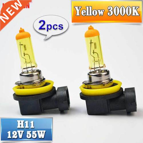 H11 Yellow Halogen Bulb 12V 55W 2 Pieces PGJ19-2 3000K Auto