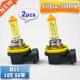 Auto Halogen 3000K PGJ19 Pieces 55W 12V Bulb Yellow H11